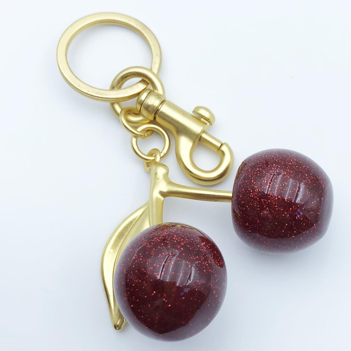 Cherry Keychain Glitter Cherry Bag Charm for Purses Handbags