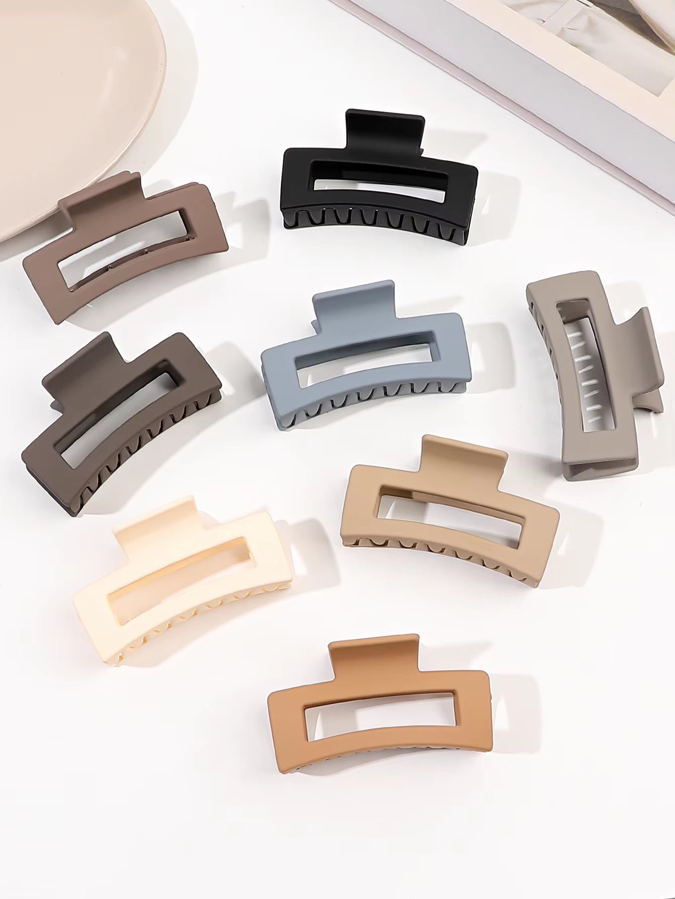 8Pcs Set of Rectangular Hair Clips Solid Color Hair Clips Elegant Hair Clips for All Hairstyles Ladies Non-Slip Hair Clips