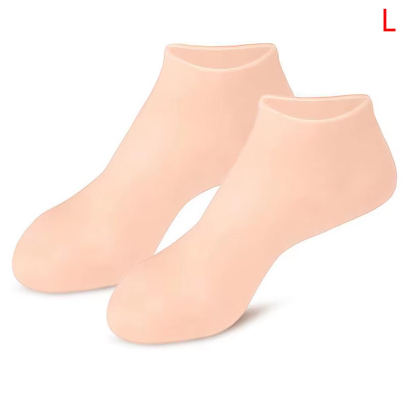 "Revitalize and Pamper Your Feet with Our Silicone Moisturizing Gel Heel Socks - Say Goodbye to Cracked Foot Skin and Cracking with This Spa-Like Feet Care Solution!"