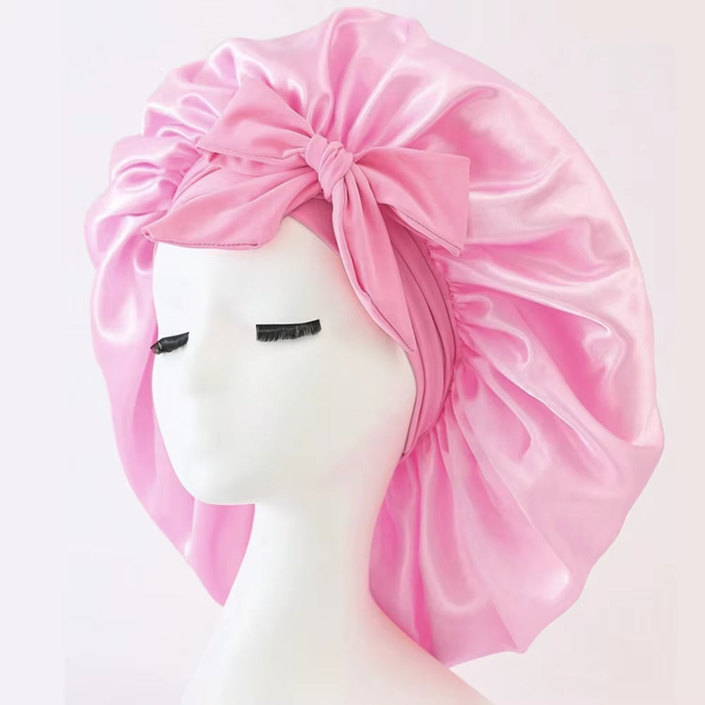 Satin Bonnet Silk Bonnet Adjustable Bonne for Sleeping Hair Bonnet with Tie Band Bonnets for Women Men